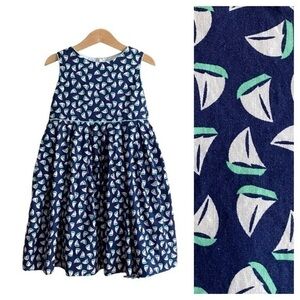 Anavini Blue White Nautical Sailboat Print Sleeveless Dress 6